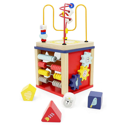 LEO & FRIENDS: Alice 5-In-1 Activity Cube - Wooden Interactive Toy