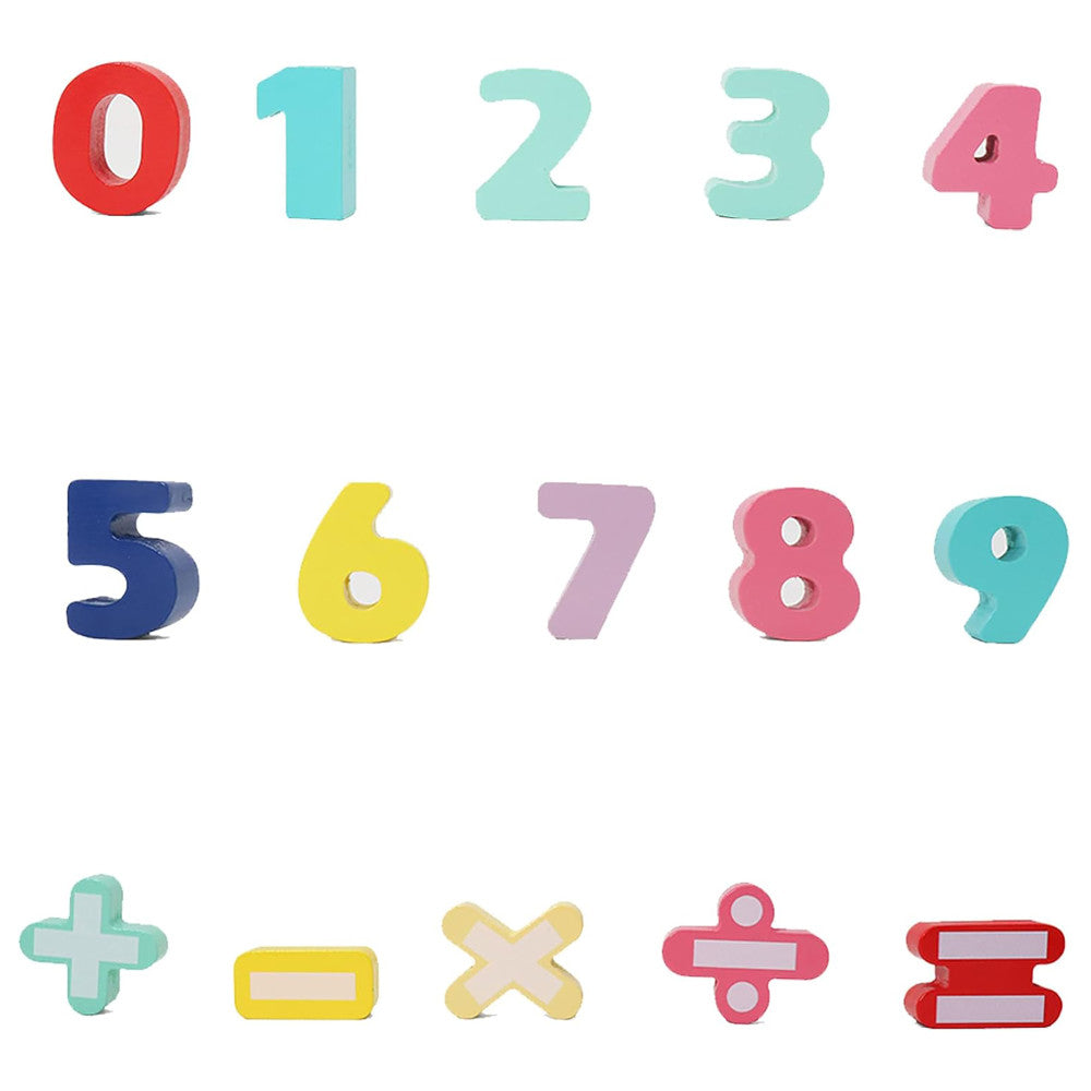 LEO & FRIENDS: Wooden Chunky Number Math Puzzle - 26pc, Colorful Play & Learn Toy