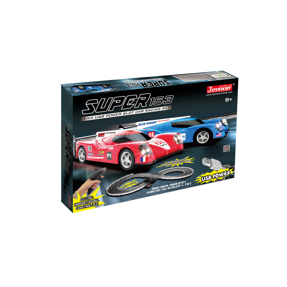 Joysway Super 153 USB-Powered 1:43 Scale Slot Car Racing Set