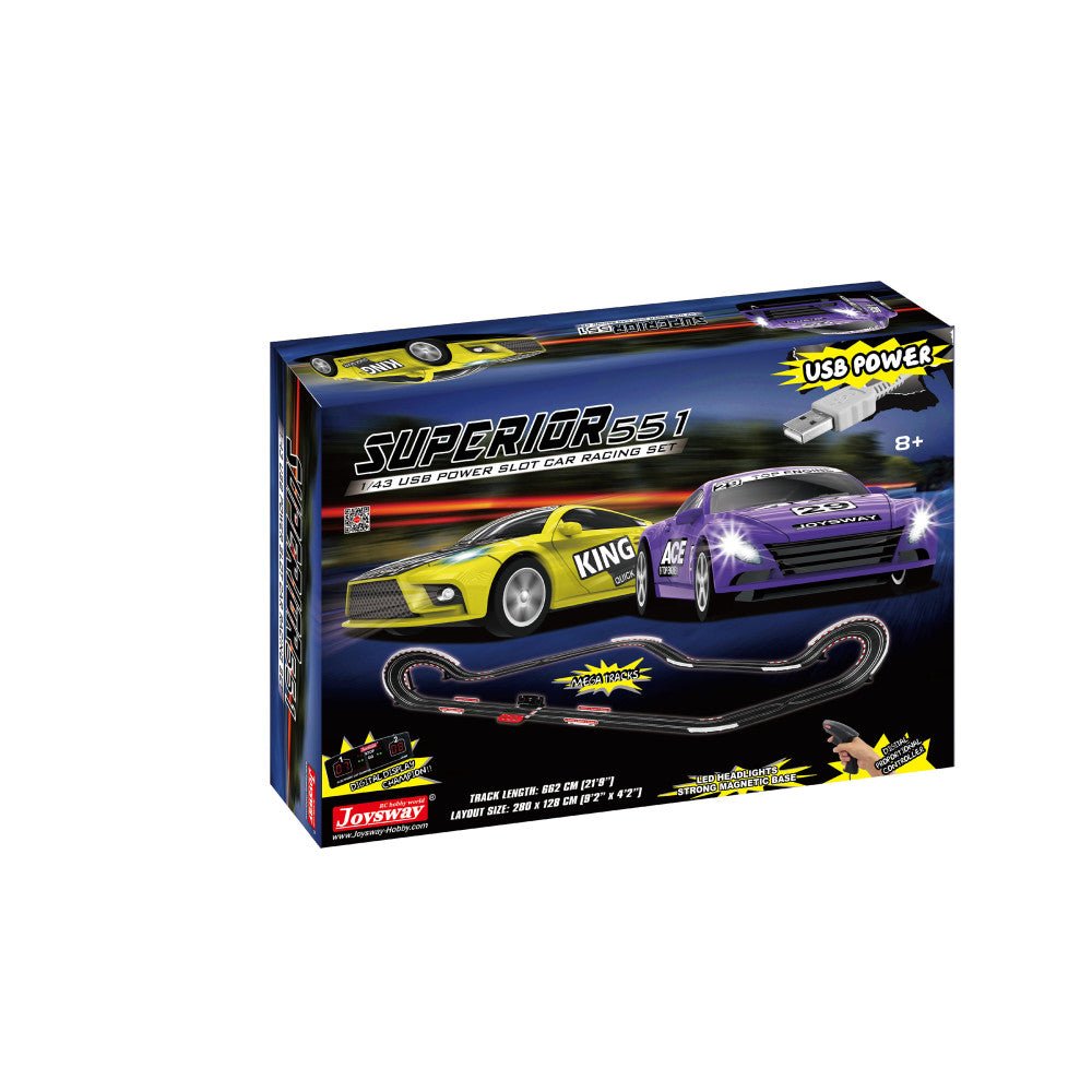 Joysway Superior 551 USB-Powered 1:43 Scale Slot Car Racing Set
