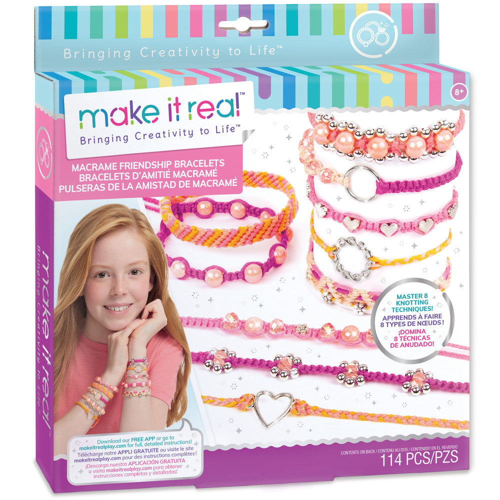 Make It Real Macrame Friendship Bracelet Kit - Colorful DIY Jewelry Crafting Set