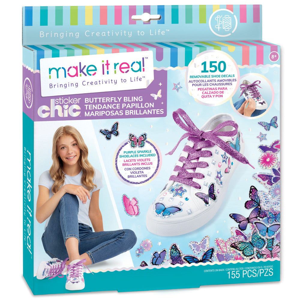 Make It Real Butterfly Bling Shoe Decoration Kit - Sticker Chic Collection