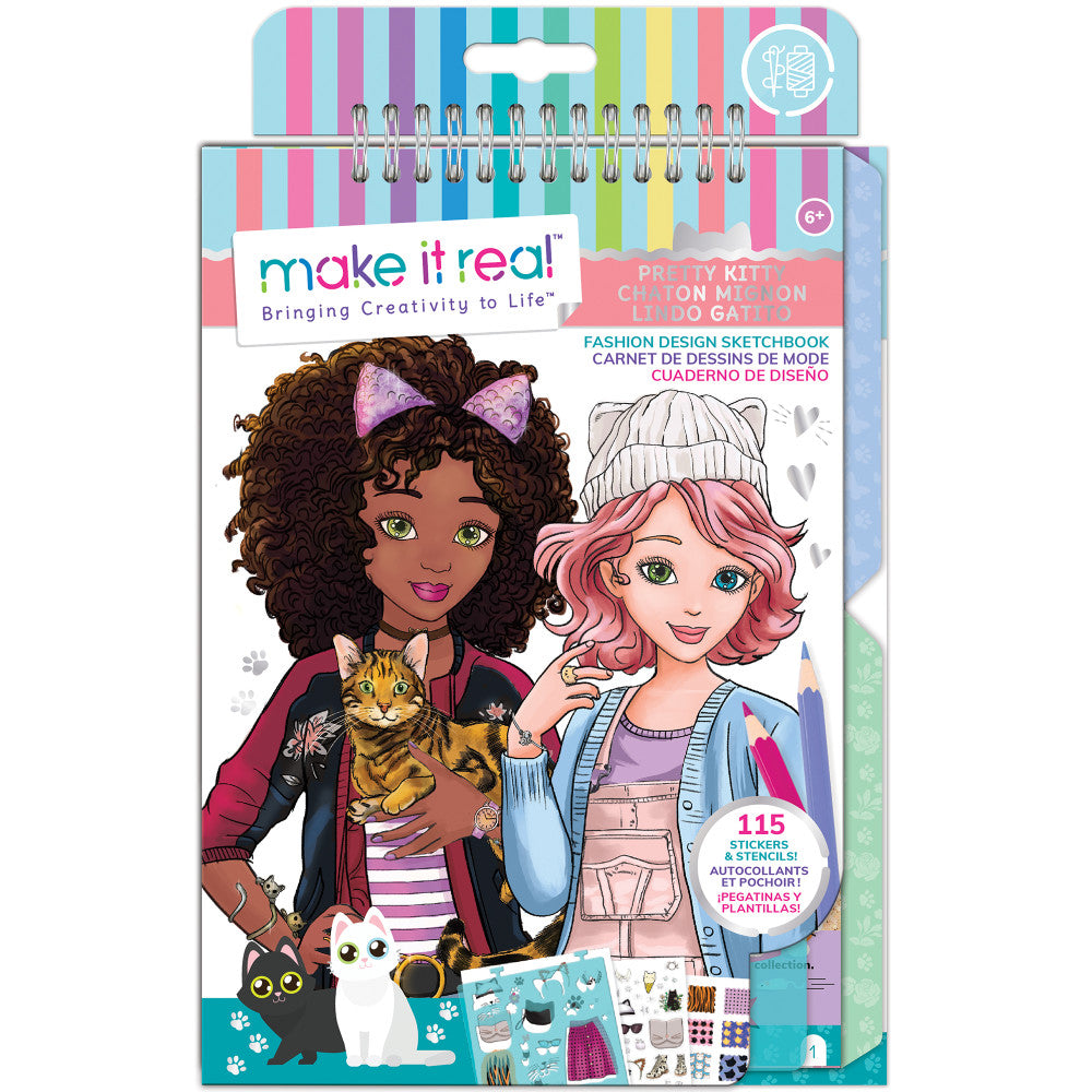 Make It Real Pretty Kitty Fashion Design Sketchbook Kit