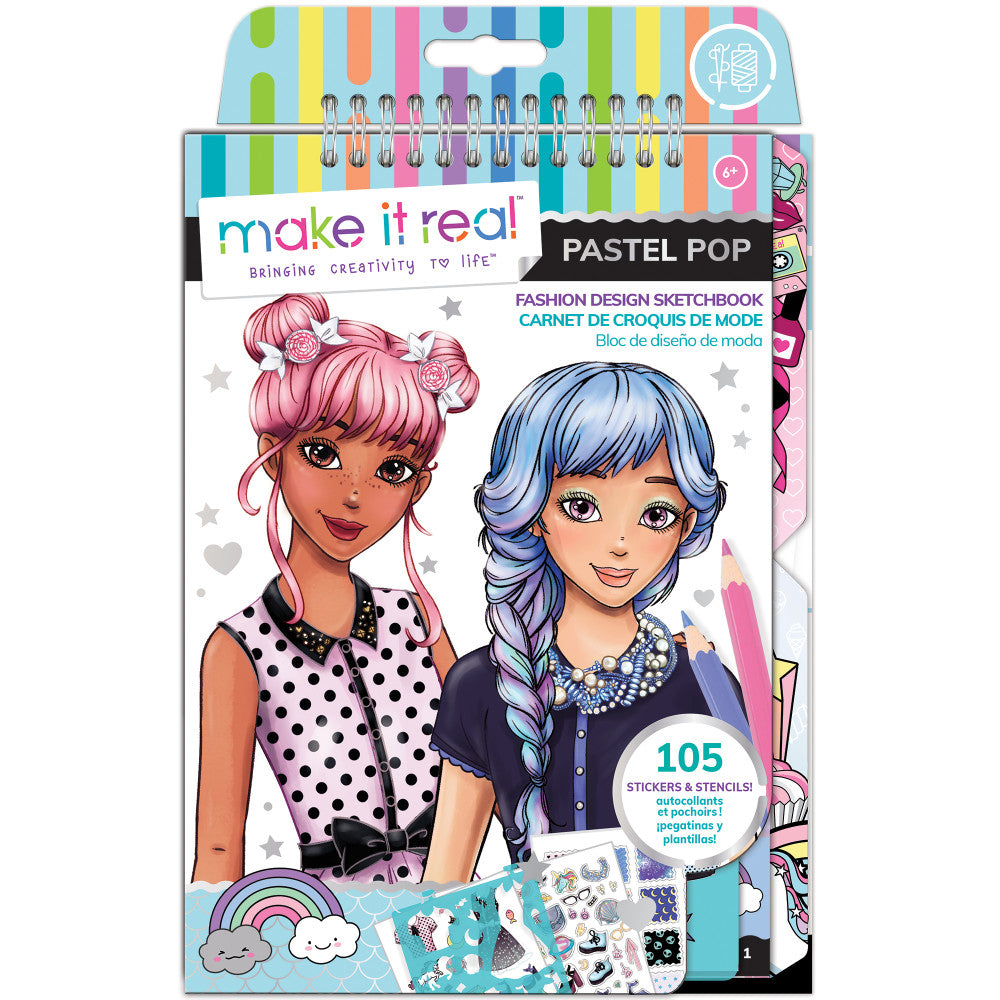 Make It Real Pastel Pop Fashion Design Sketchbook Kit