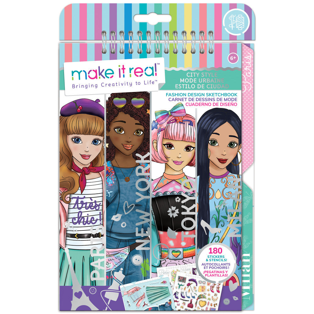 Make It Real City Style Fashion Design Sketchbook Kit