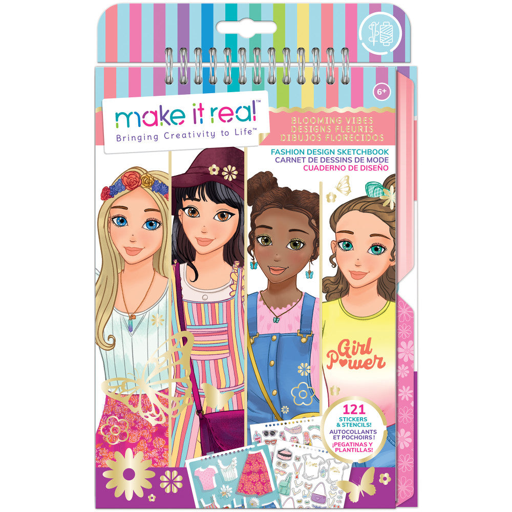 Make It Real Blooming Vibes Fashion Design Sketchbook Kit