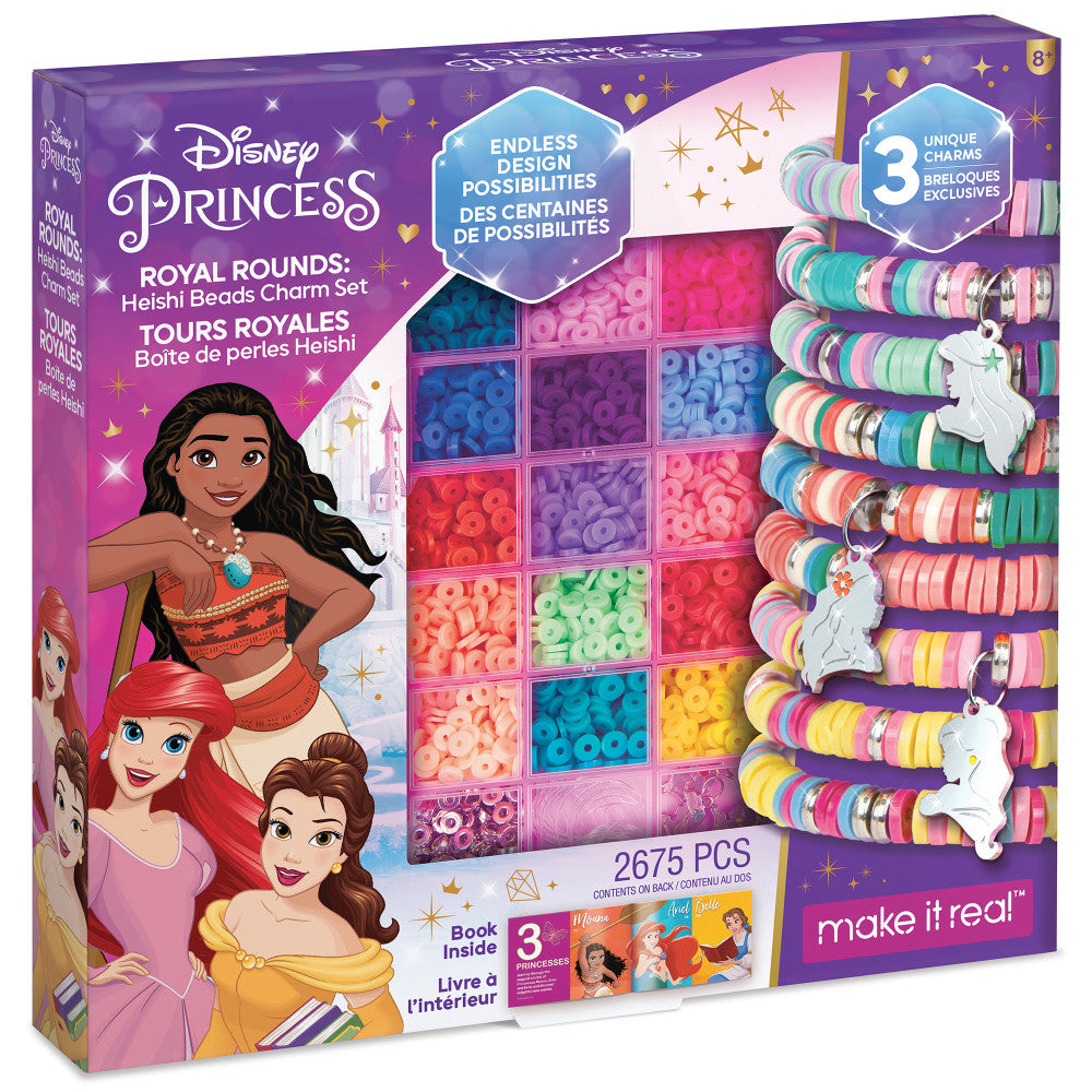 Disney Princess Royal Rounds Heishi Beads Jewelry Kit - Moana, Belle, Ariel