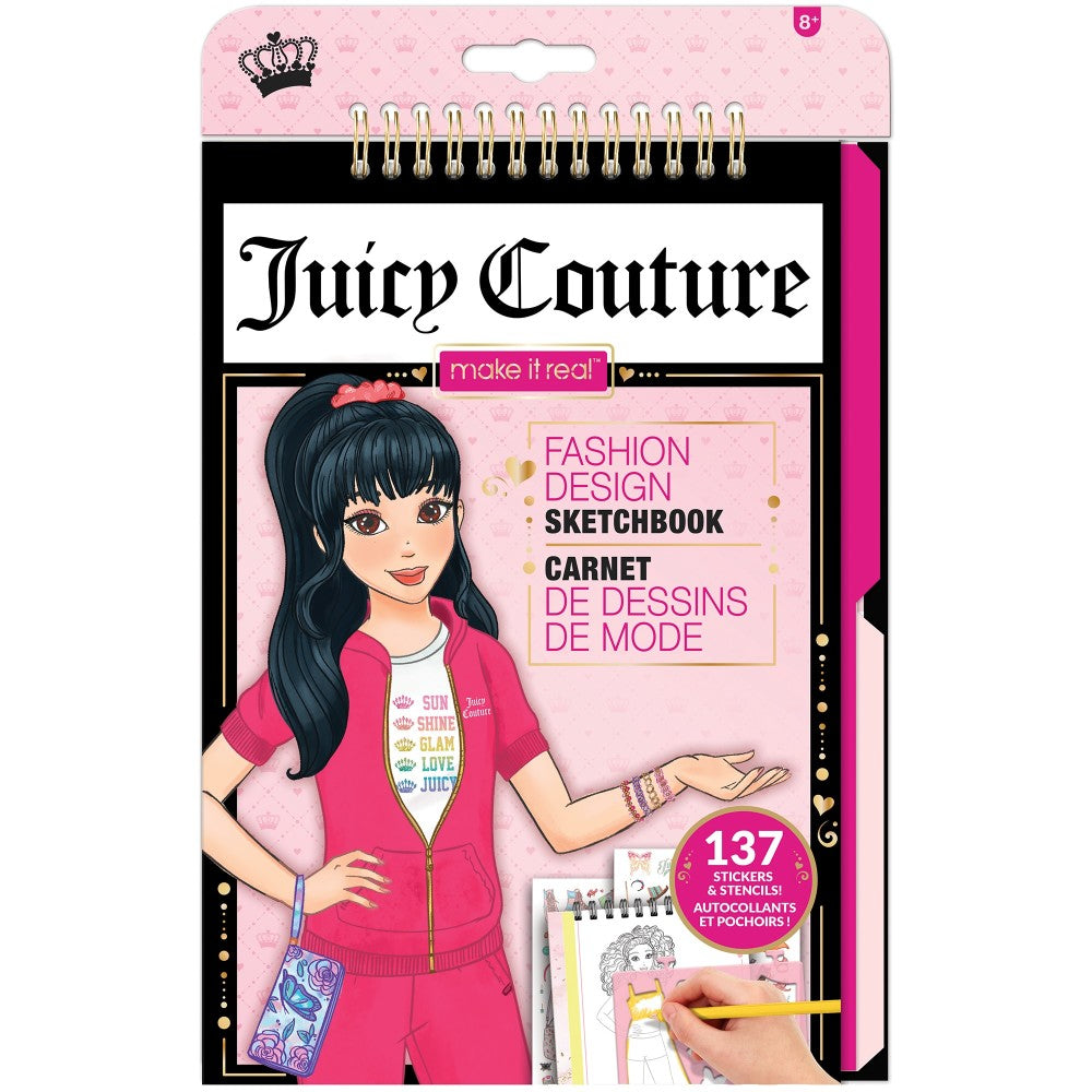 Juicy Couture Glam Fashion Design Sketchbook Kit - Creative Set for Kids