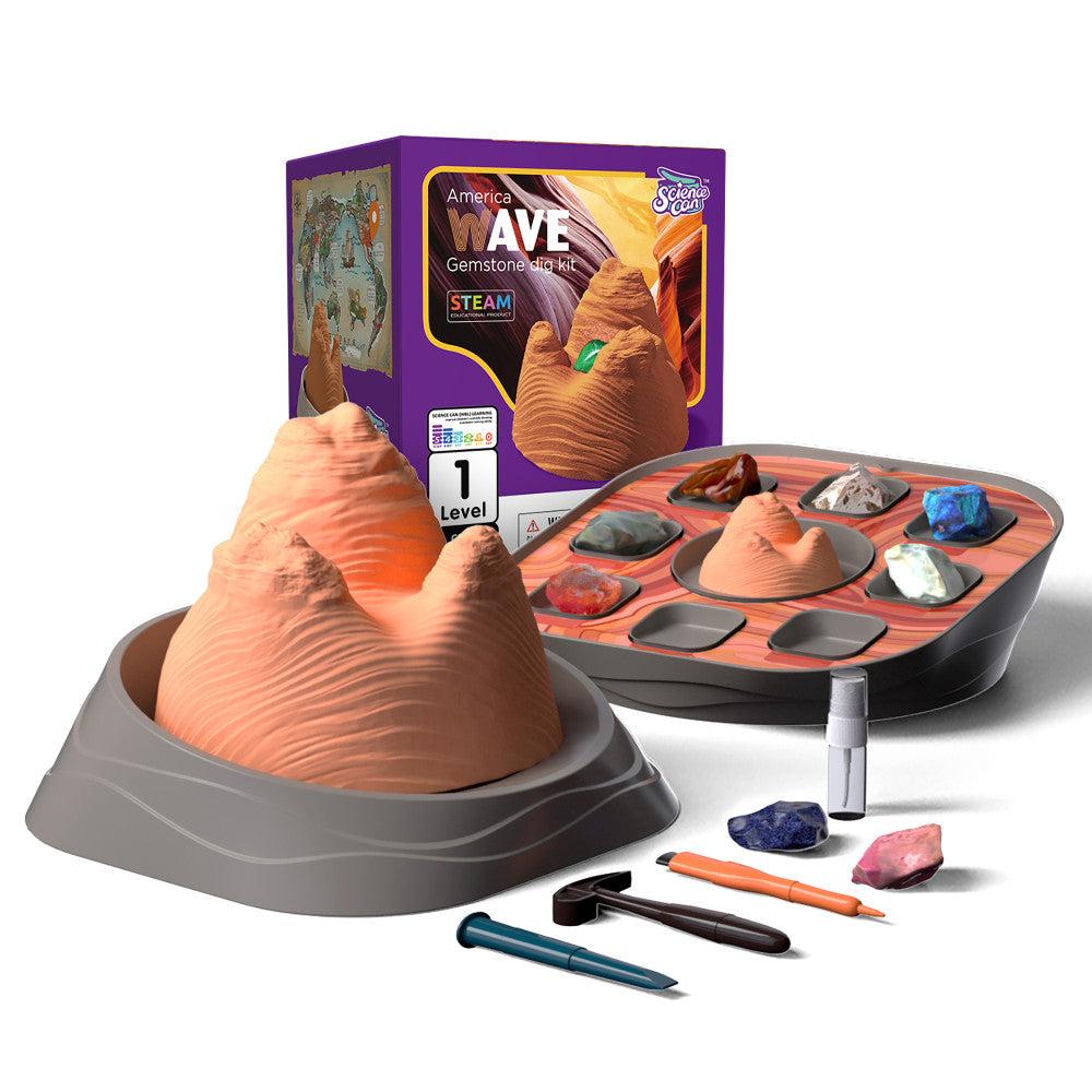 Hape: Science Can - America Wave Gemstone Dig Kit - Geo Sciences Experiment