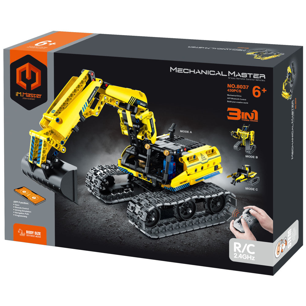 iM.Master STEM Academy: Mechanical Master - R/C 3-In-1: Excavator & Robot - 430pcs