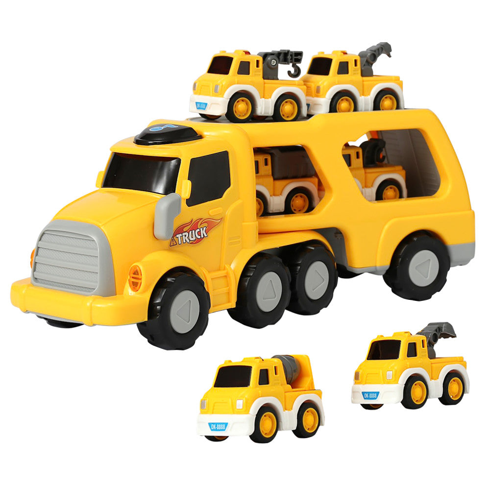 Trimate Interactive 7-Pack Toddler Construction Toy Trucks Set for Ages 3+