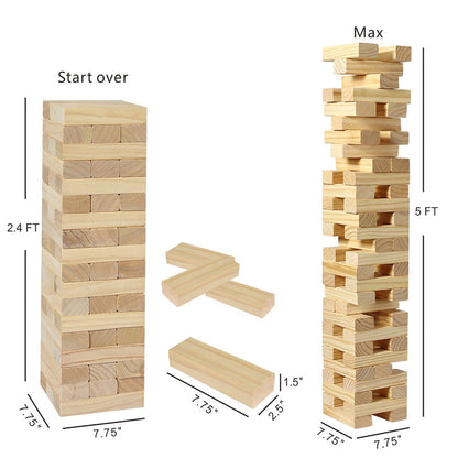 Trimate: Tumbling Tower Giant 28" - Double-Sanded Smooth Natural Wood