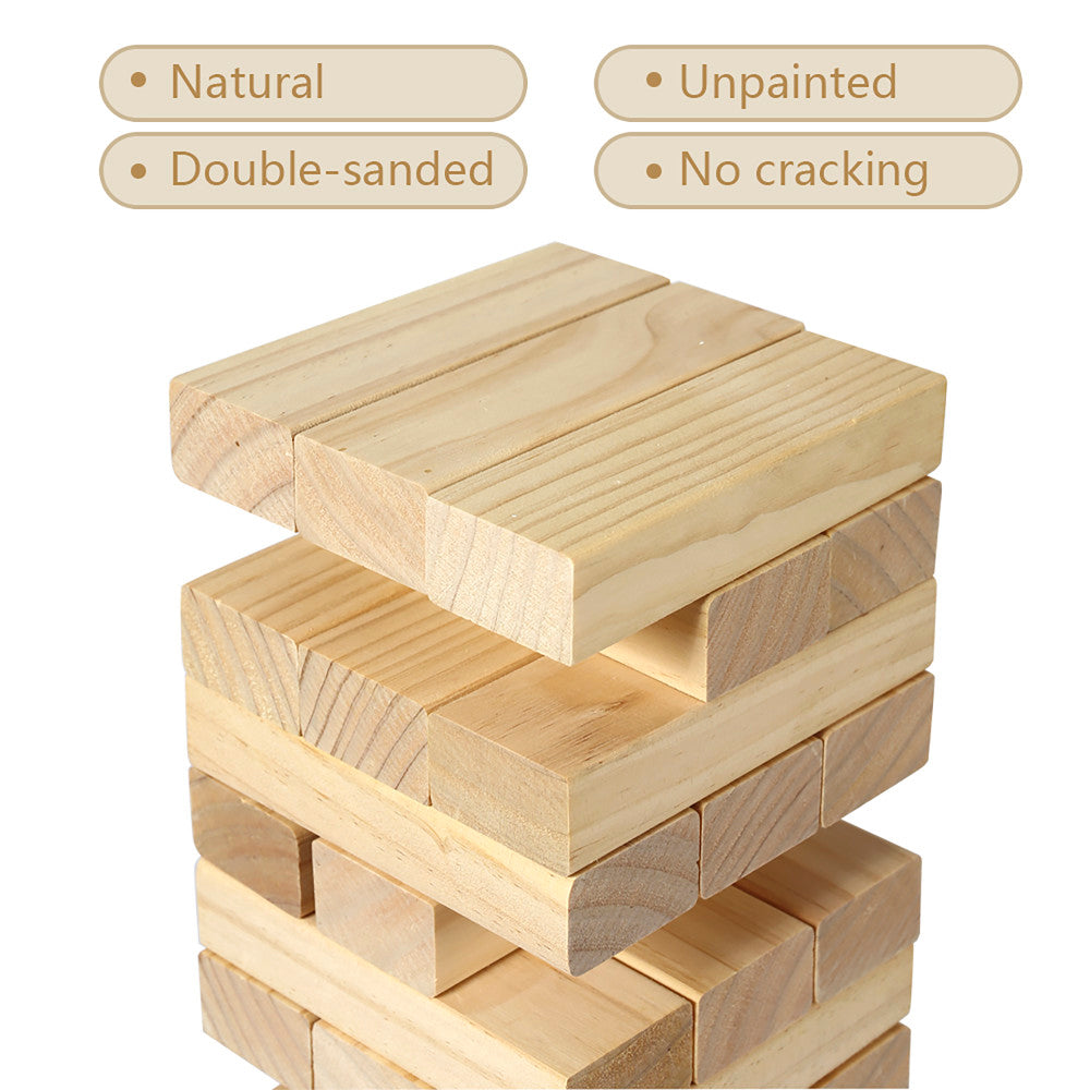 Trimate: Tumbling Tower Giant 28" - Double-Sanded Smooth Natural Wood