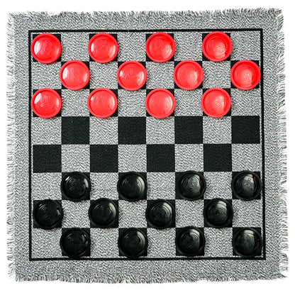 Trimate: 3-In-1 Giant Checkers & Tic Tac Toe - Jumbo 25.6" Square Rug