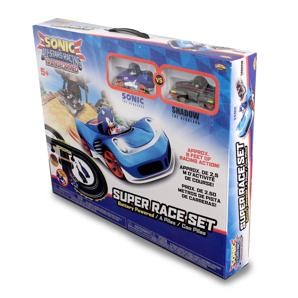 Sonic & Shadow 8-Foot RC Slot Car Racing Set with Headlights