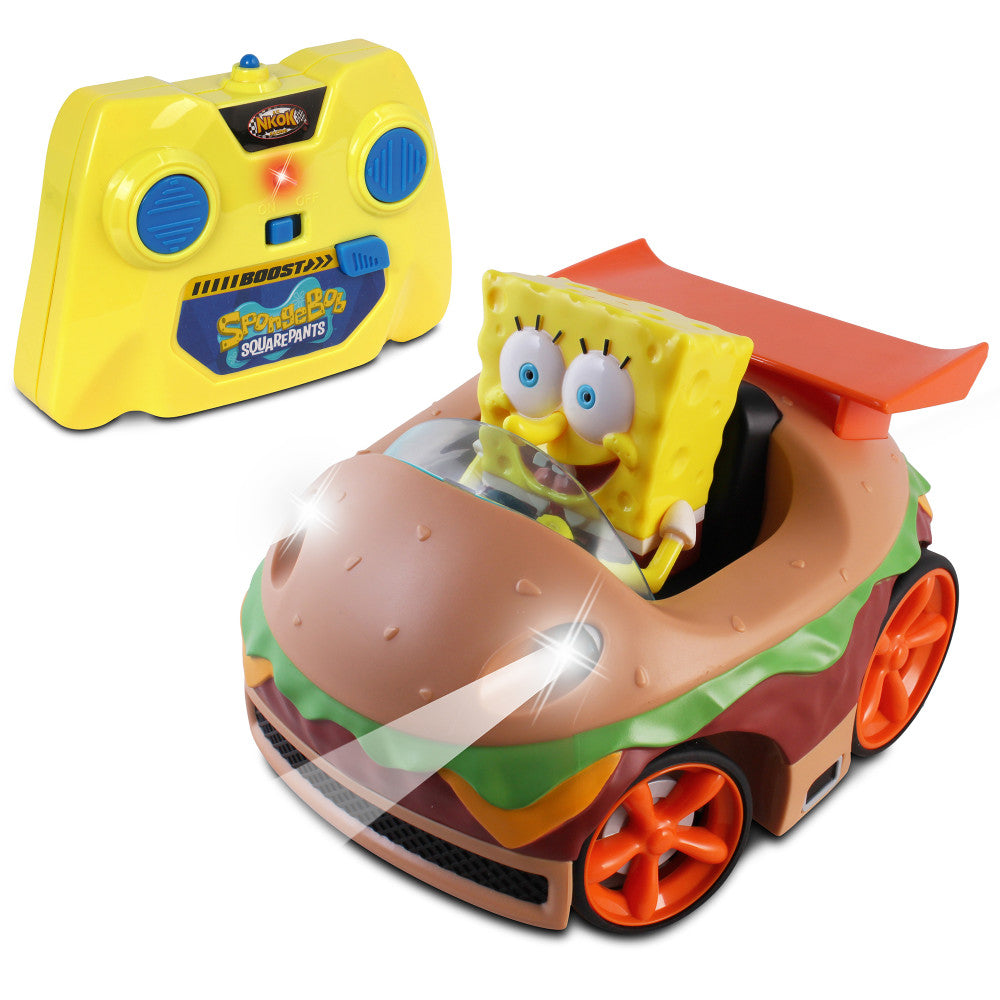 NKOK SpongeBob SquarePants Remote Control Krabby Patty Vehicle with SpongeBob