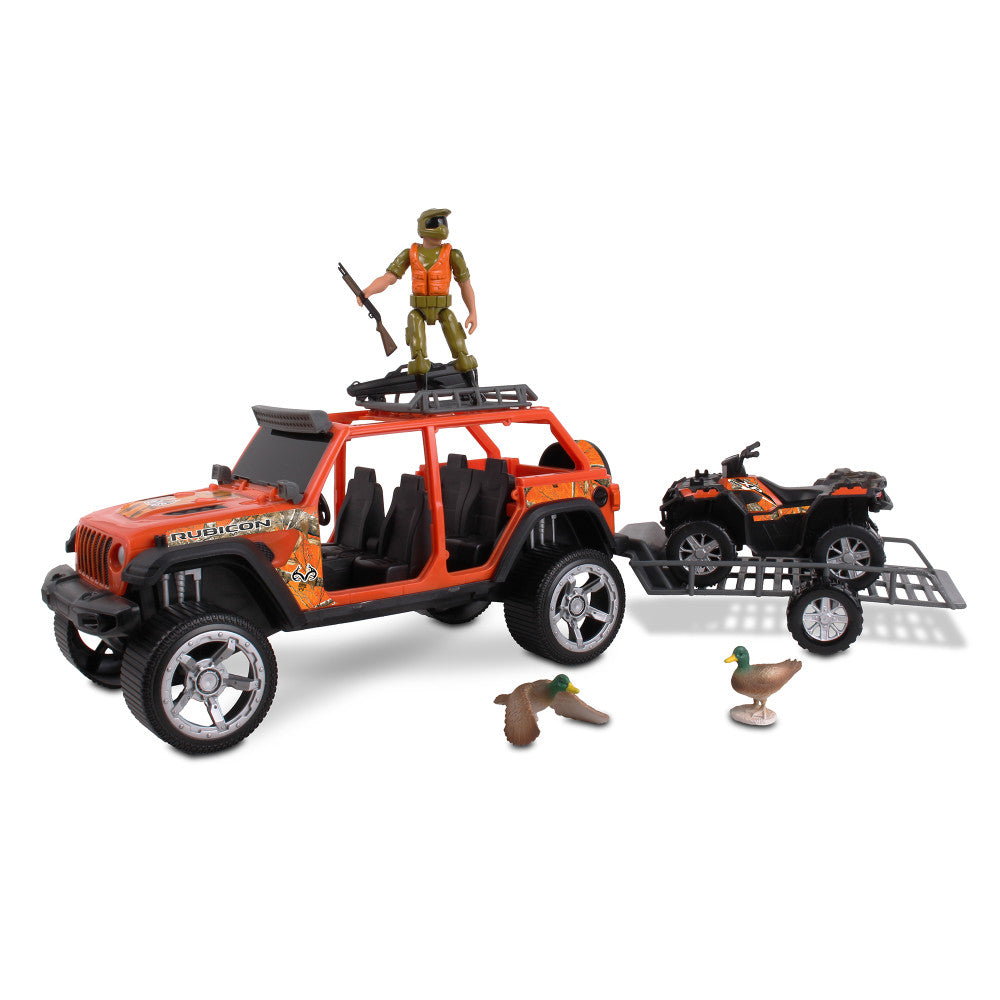 RealTree 10pc Hunting Adventure Playset with Jeep Wrangler and Polaris ATV - NKOK 1:18 Scale