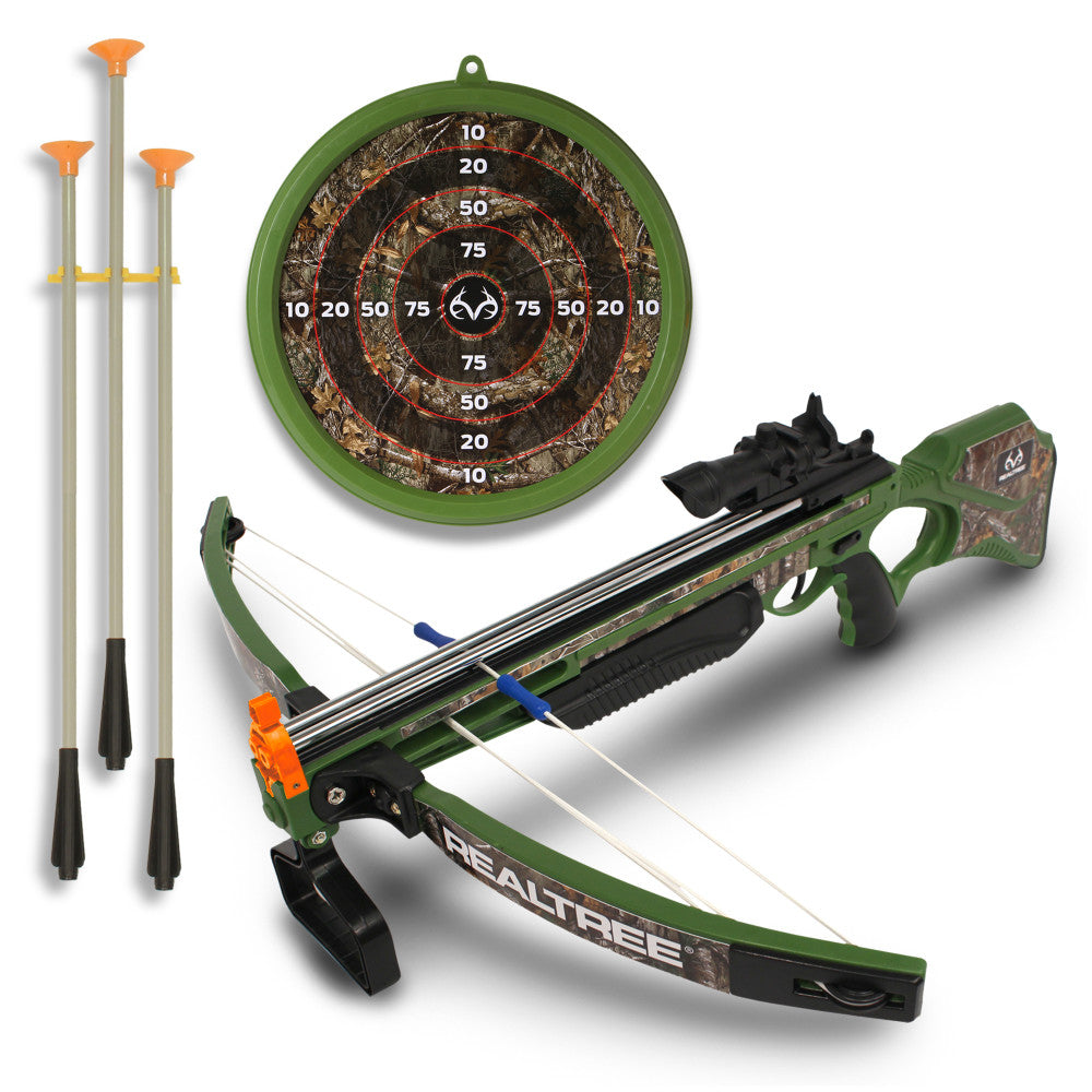 RealTree: Toy Compound Crossbow Set - 26" - Green-Camo - Suction-Tipped Arrows