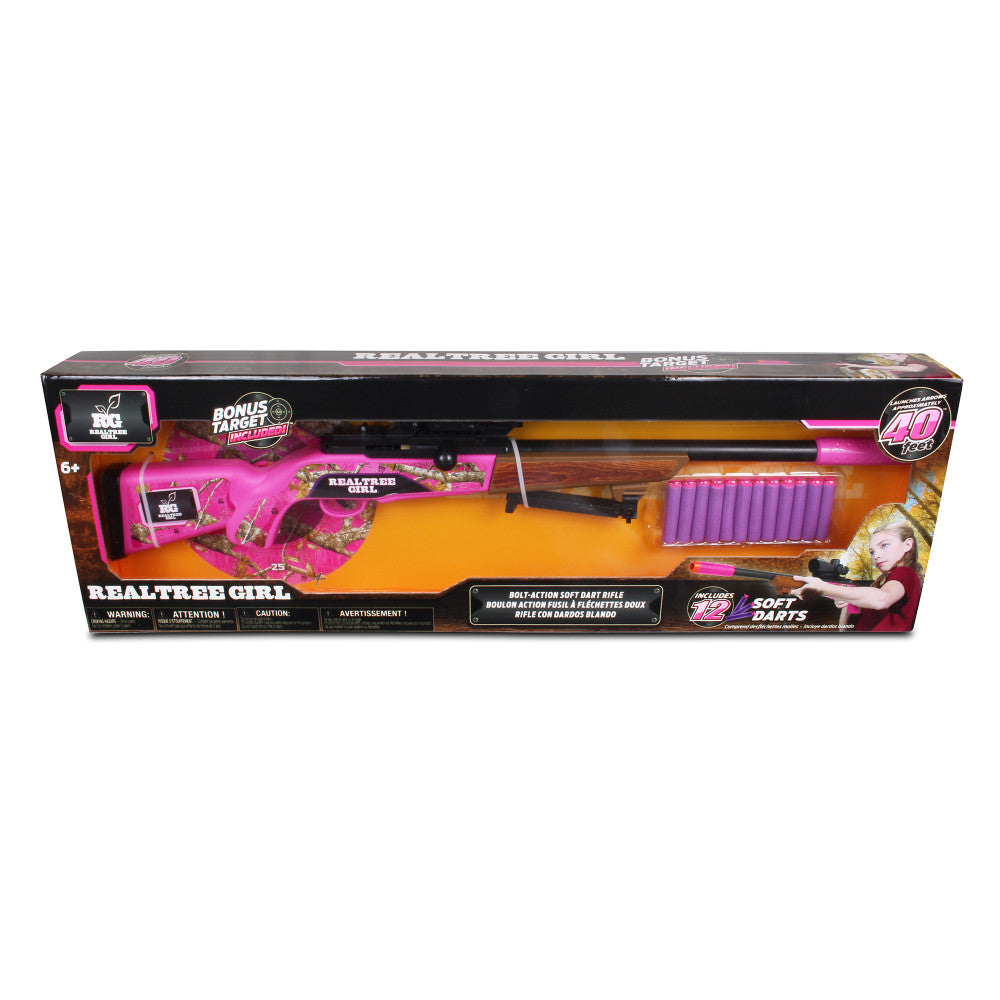 NKOK RealTree Girl Soft Dart Hunting Rifle - Pink Camouflage - Kids Toy, Ages 6+