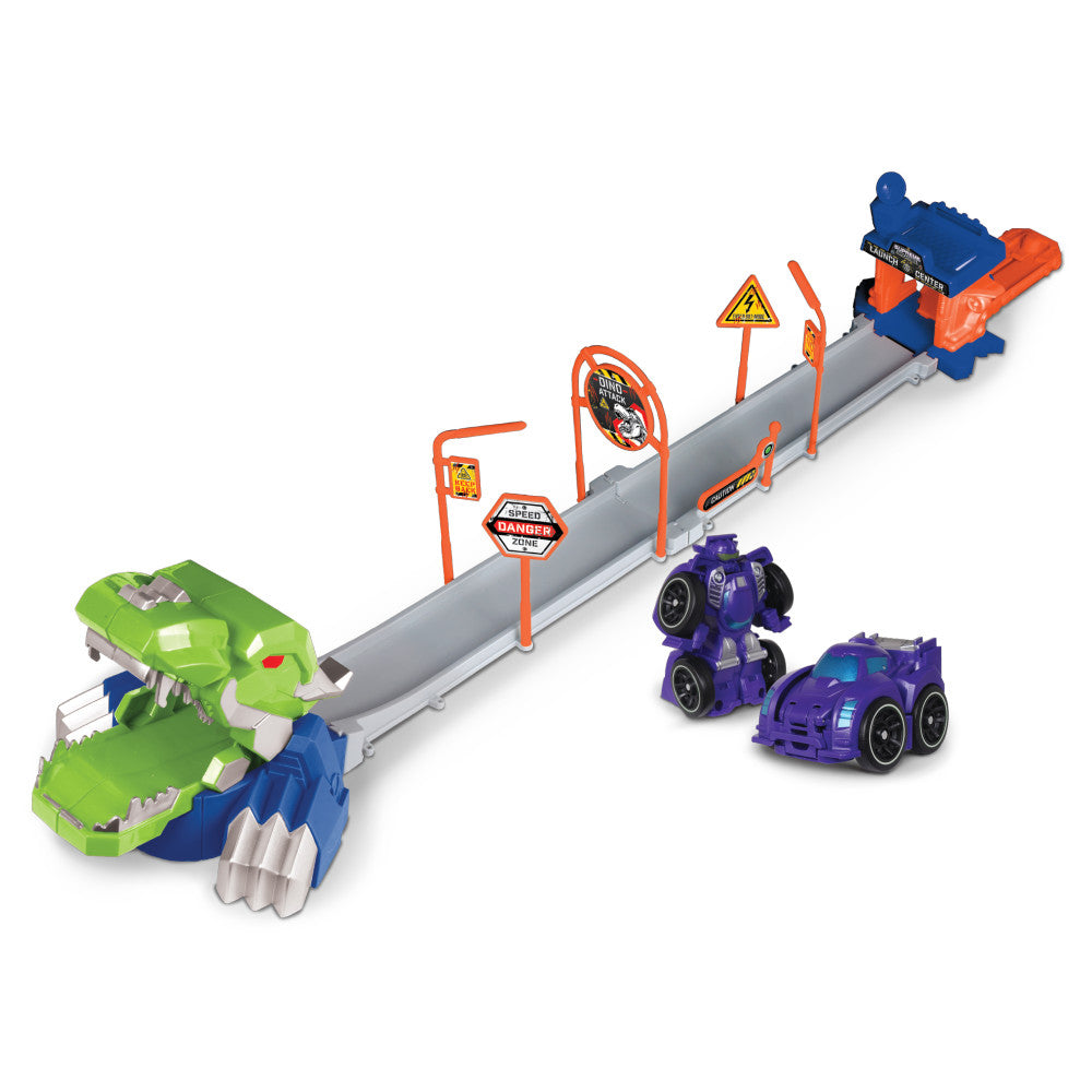 NKOK Supreme Machines T.Rex Attack Launch Track Set with Transforming Car