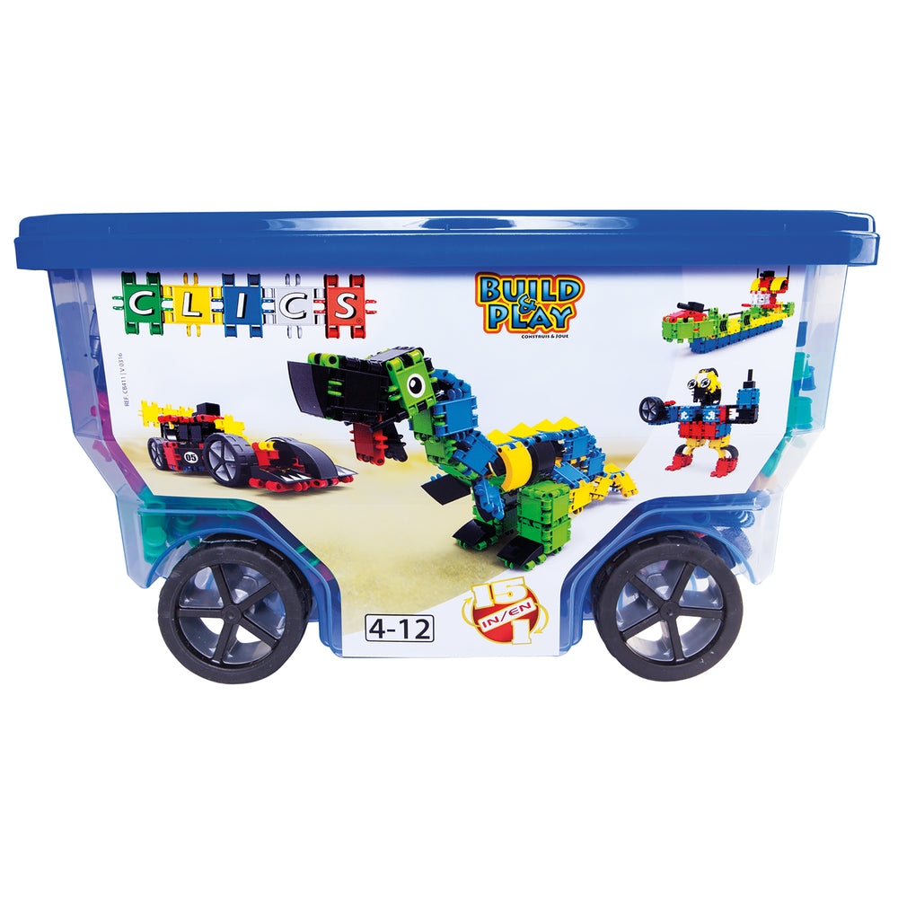 Clics Toys CLICS 400-Piece Roller Bucket - Creative Building Set