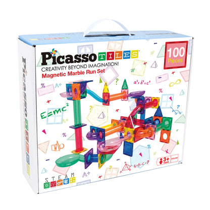 PicassoTiles 100-Piece Marble Run Building Set - Multicolor