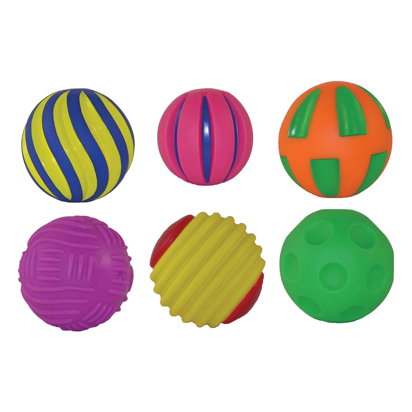 Get Ready Kids Multicolored Tactile Squeak Balls - Set of 6