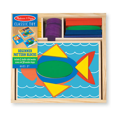 Melissa & Doug Beginner Pattern Blocks - Educational Shape Puzzle Set