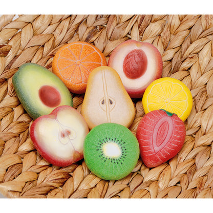 Yellow Door Fruit Sensory Play Stones, Set of 8 - Colorful Stone Fruit Collection