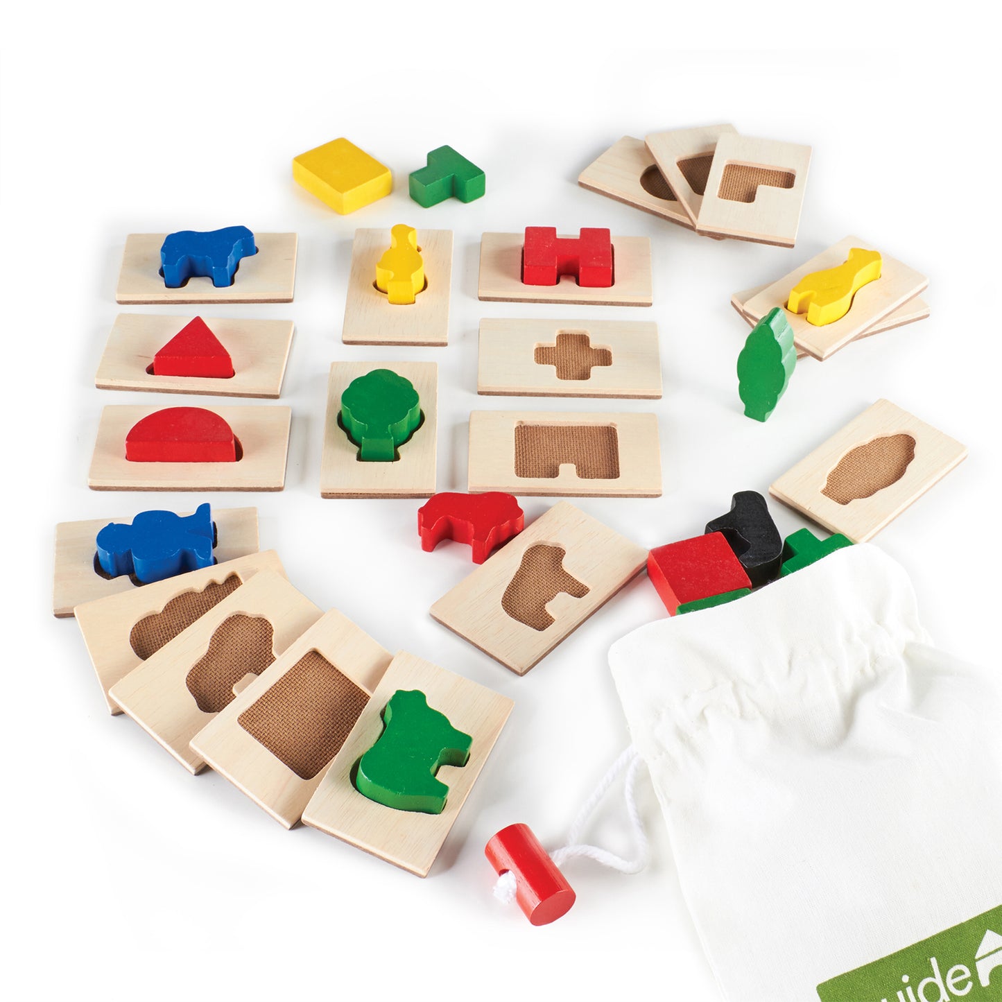 Guidecraft 3D Feel & Find - Educational Wooden Shape Puzzle Game