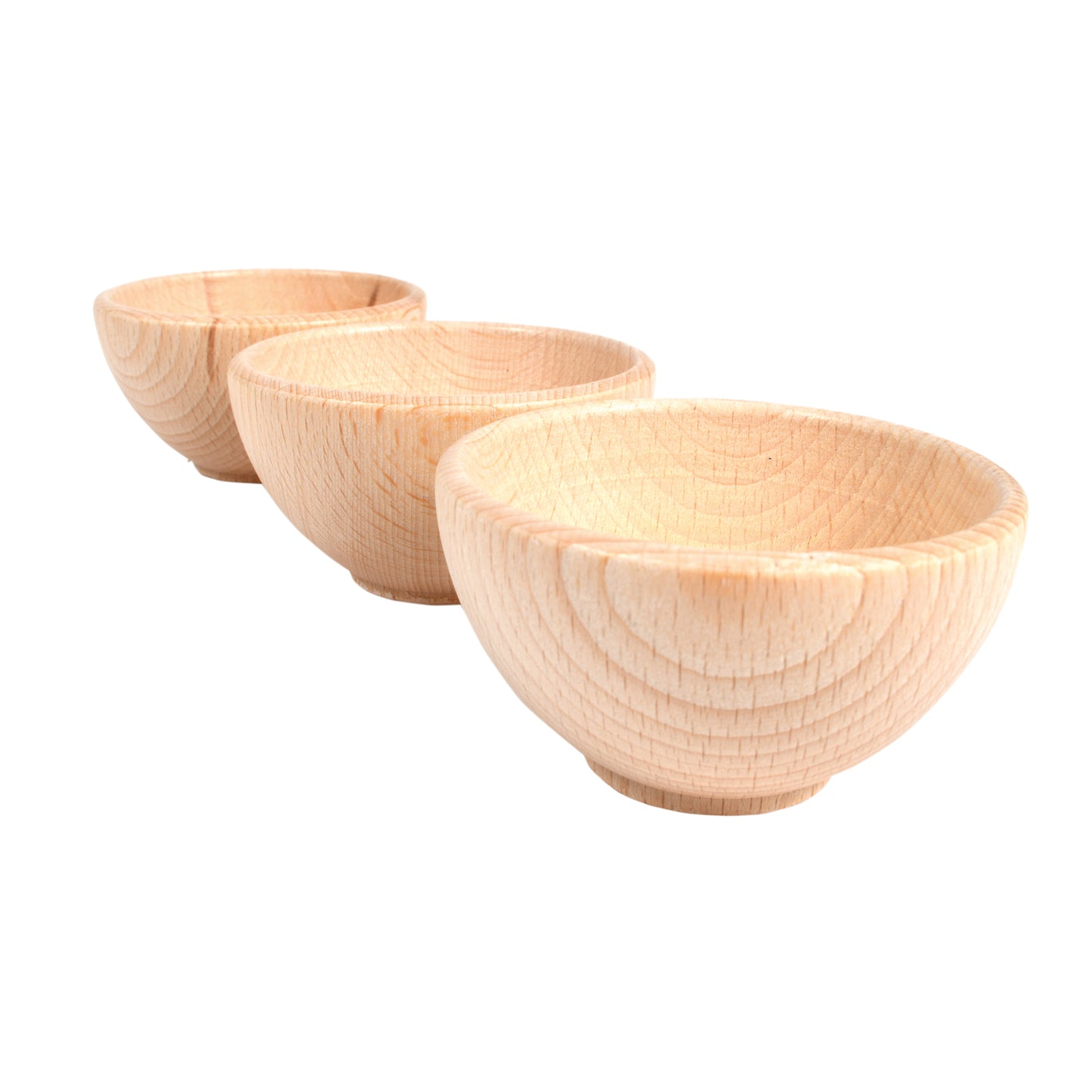 TickiT Beechwood Sensory Wooden Bowls - Set of 3