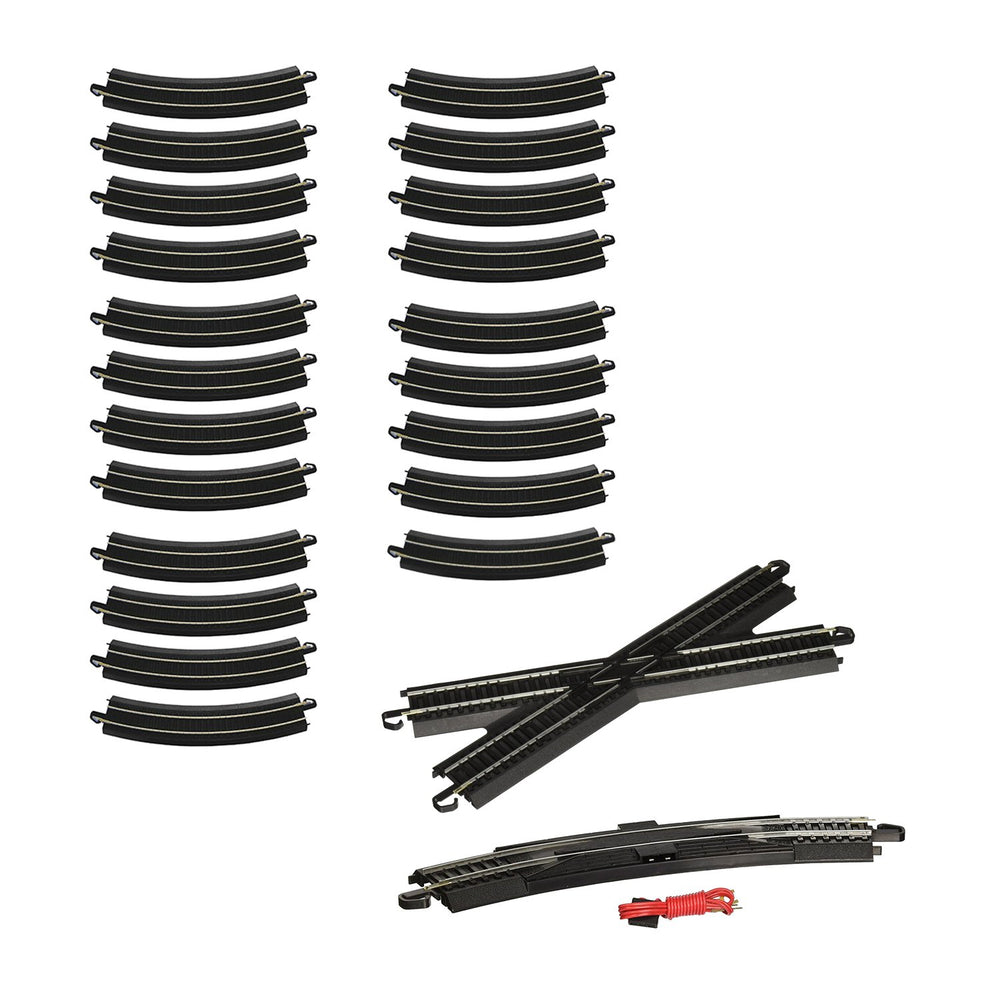 Bachmann Trains HO Scale Figure 8 E-Z Track Pack - Steel Alloy Rail with Black Roadbed