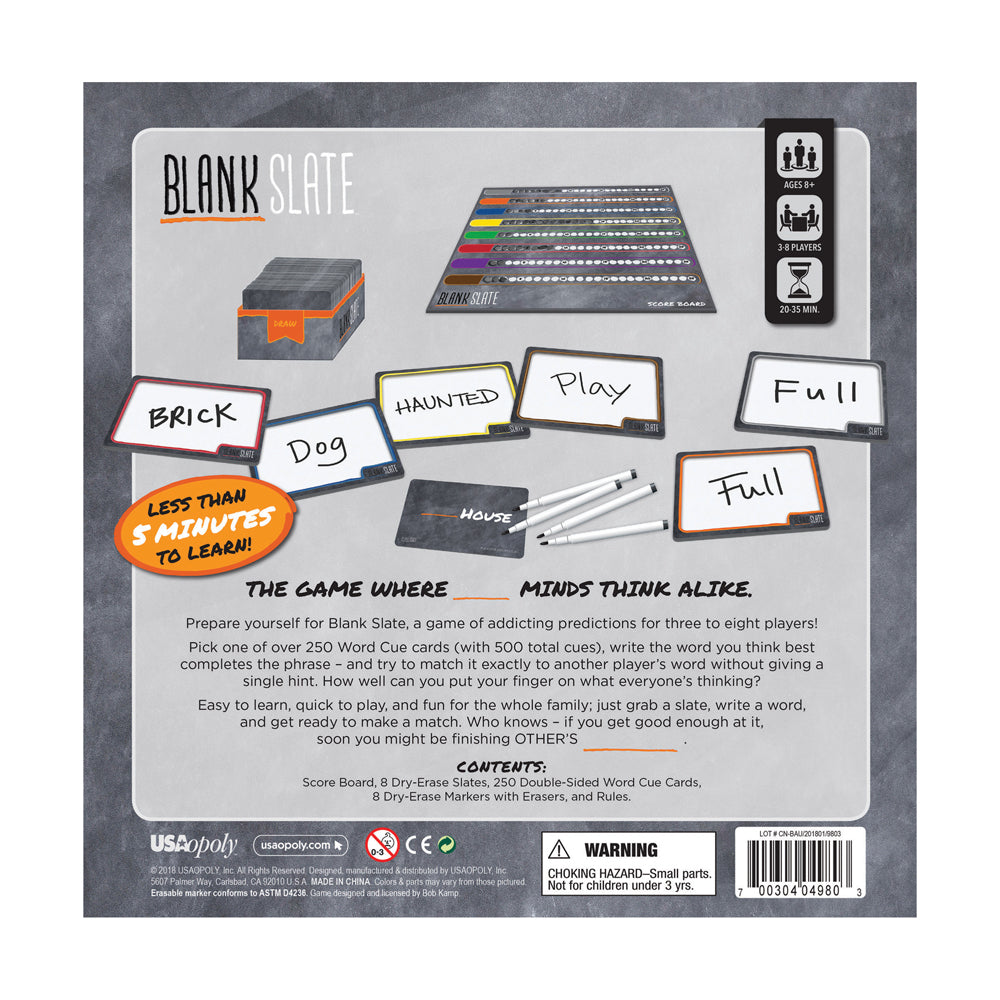 Blank Slate The Word Cue Party Game