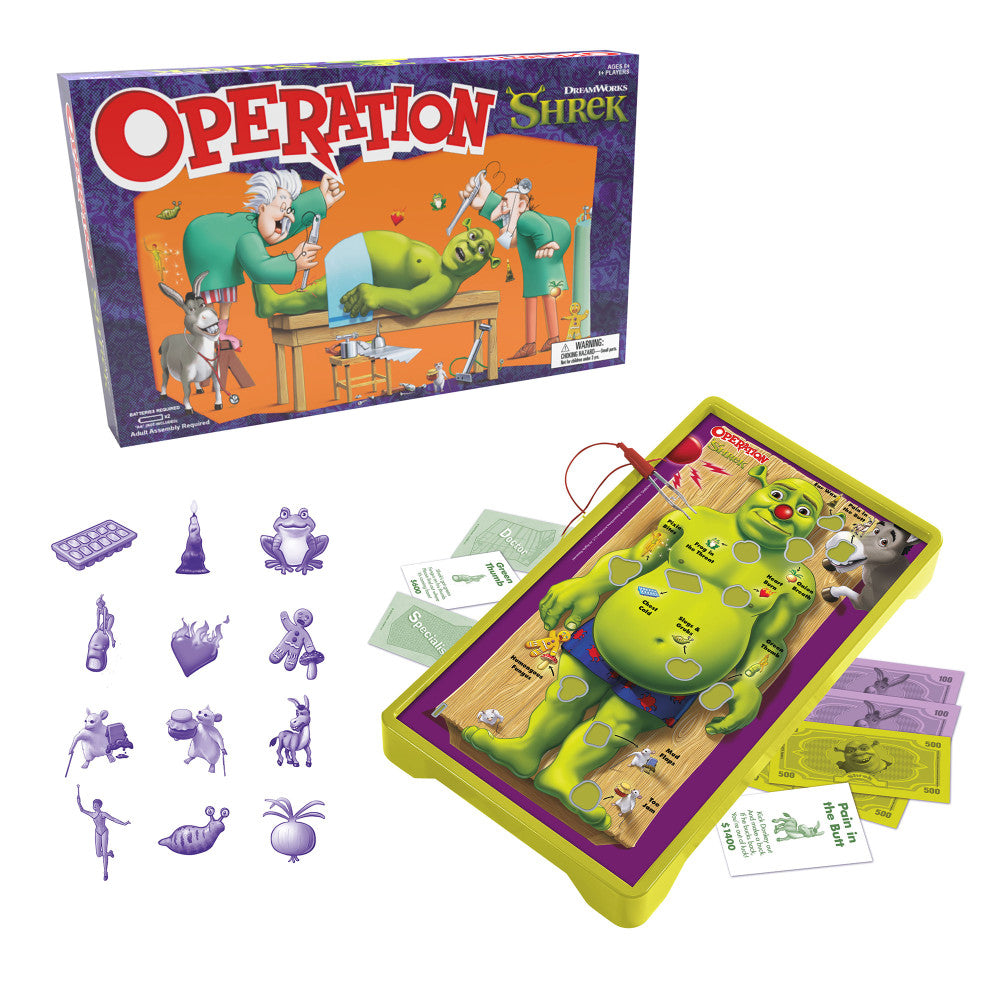 OPERATION :Shrek - Collectible Silly Skill Board Game, Ages 6+, 1+ Players