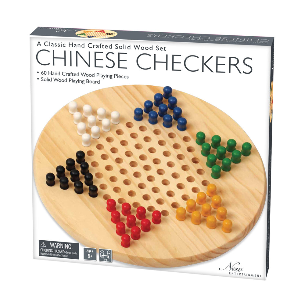 Solid Wood Chinese Checkers Classic Strategy Board Game