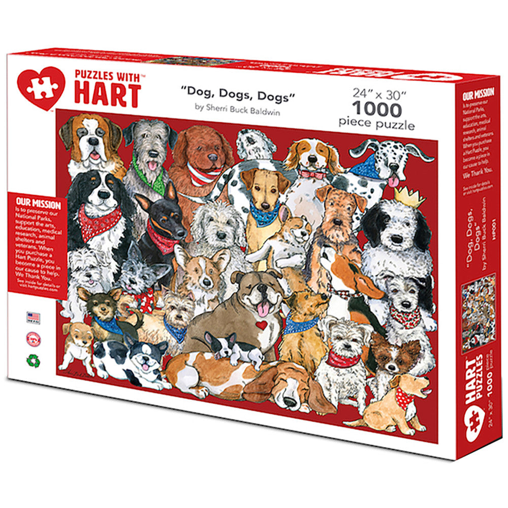 Hart Puzzles Dogs, Dogs, Dogs by Sherri Buck Baldwin - 1000 pc