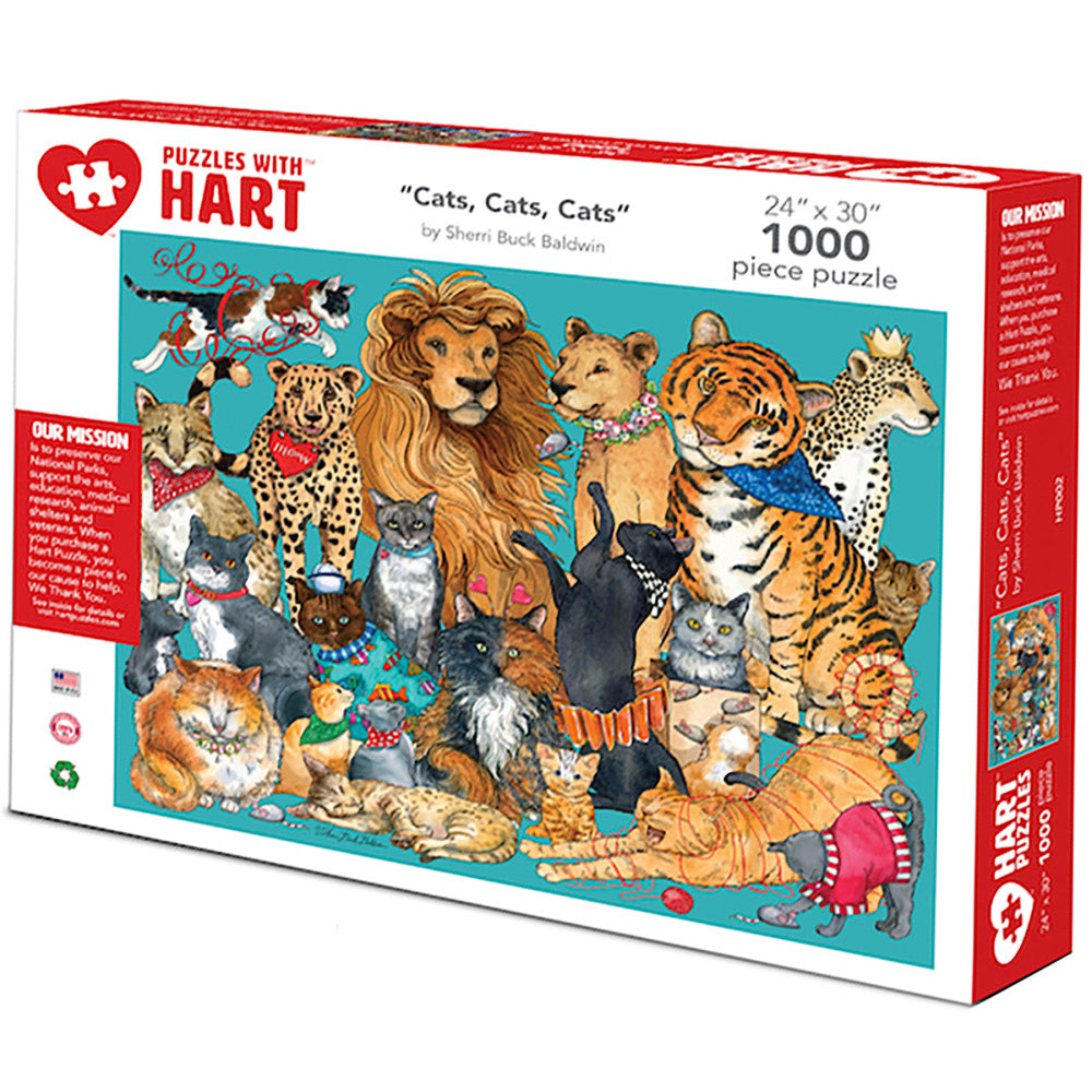 Hart Puzzles Cats, Cats, Cats by Sherri Buck Baldwin - 1000 pc