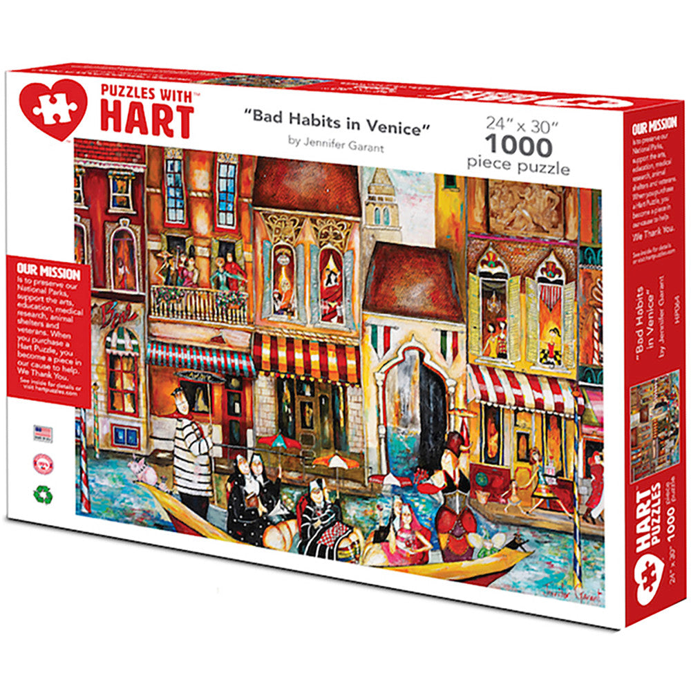 Hart Puzzles Bad Habits in Venice 1000 Piece XL Puzzle by Jennifer Gar ...