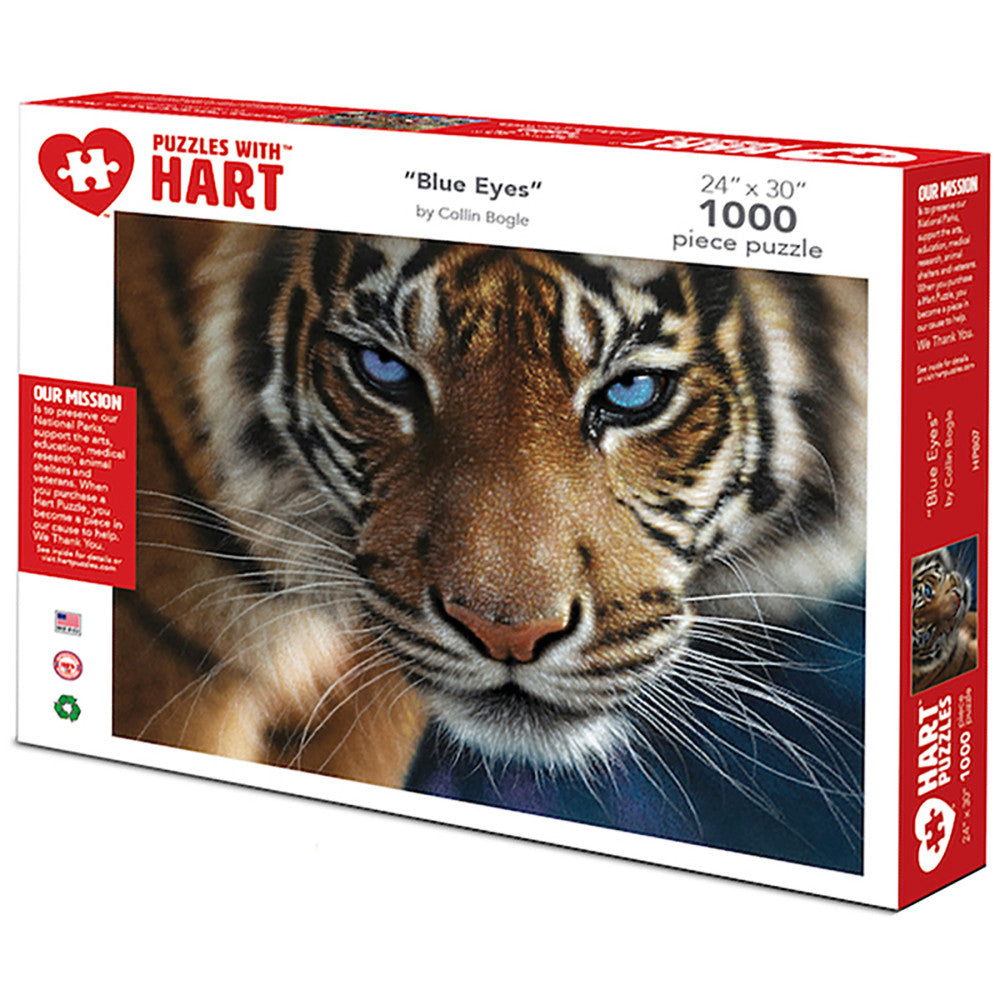 Hart Puzzles Blue Eyes Tiger by Colin Bogle - 1000 pc Puzzle