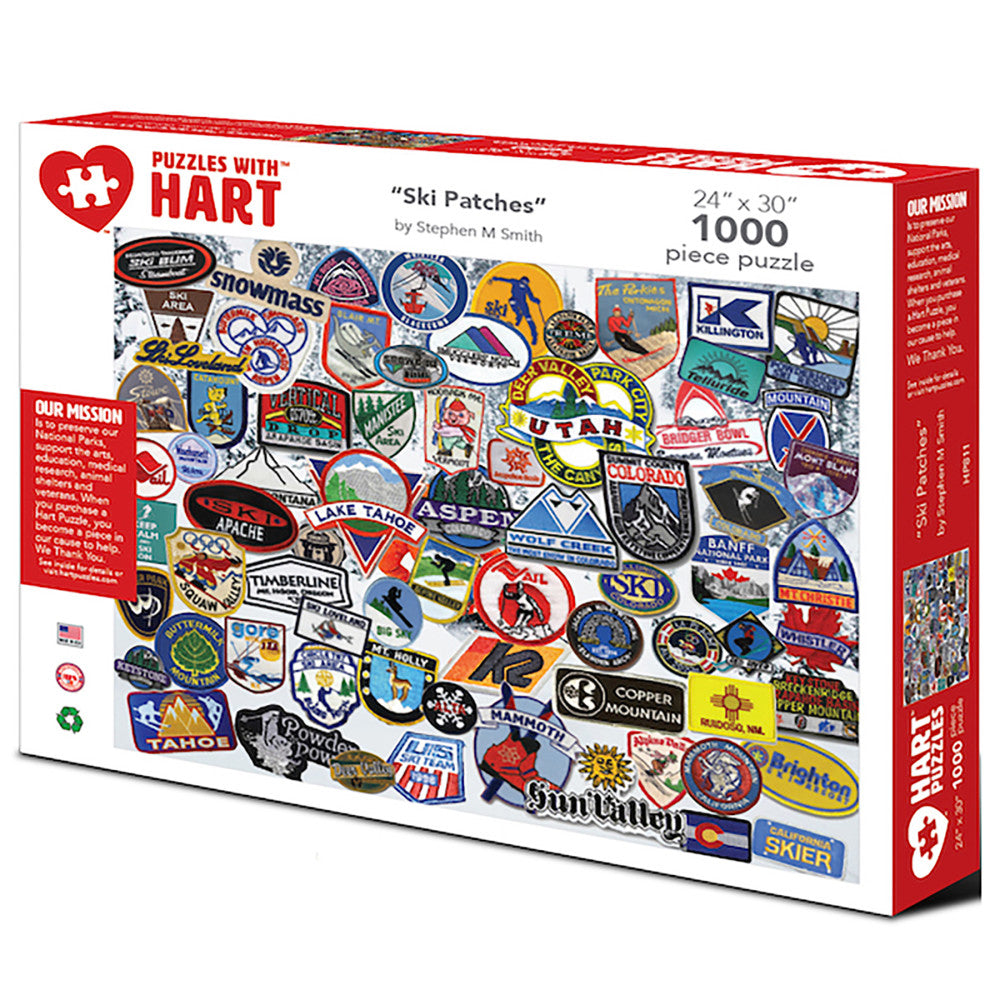 Steve Smith Ski Patches Jigsaw Puzzle - 1000 pc