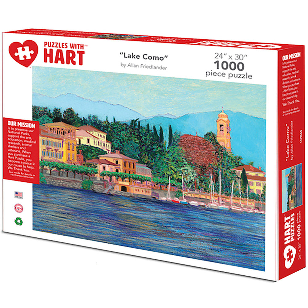 Hart Puzzles Lake Como Scenic Art Jigsaw Puzzle - 1000 pc