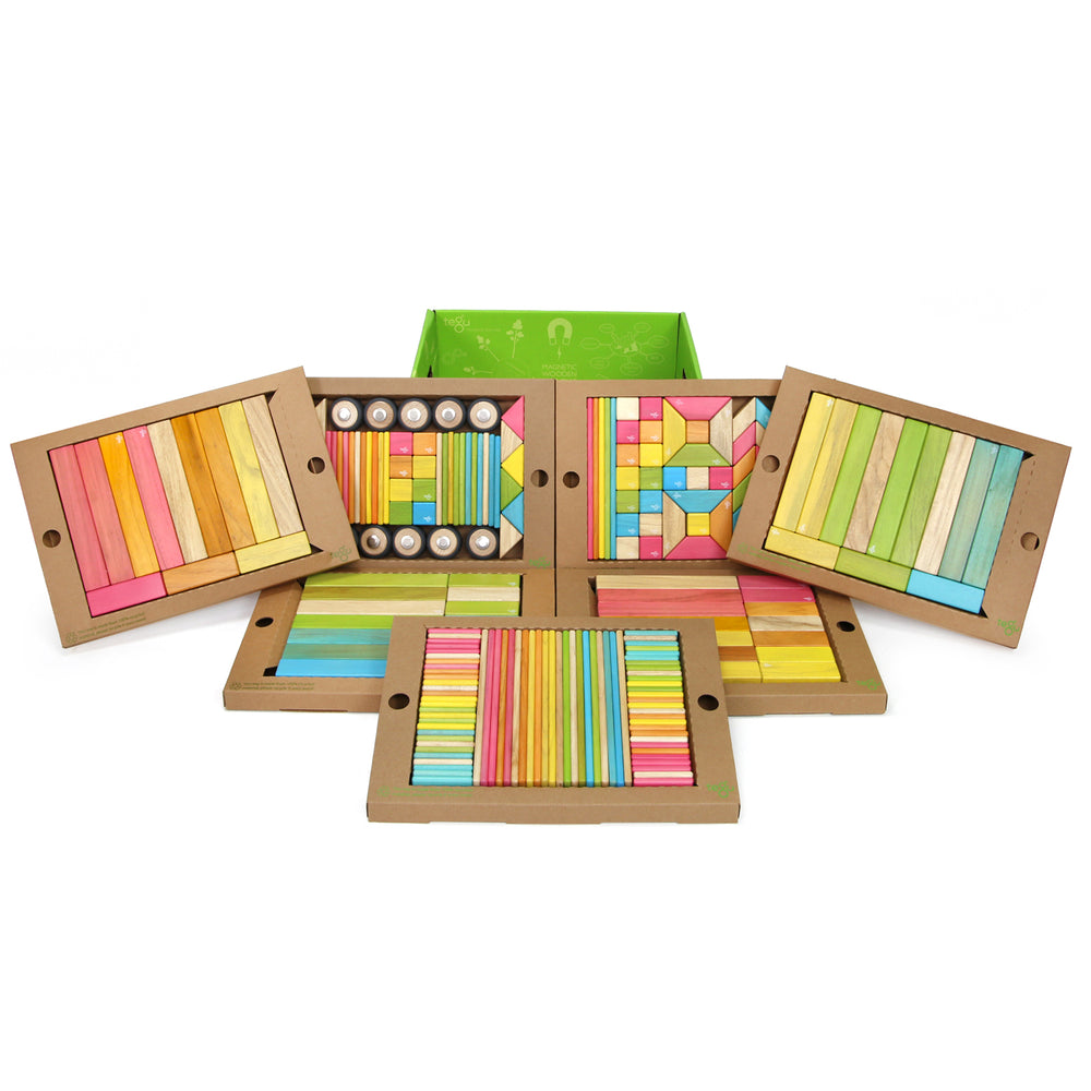 Tegu Magnetic Wooden Blocks 240-Piece Classroom Kit - Tints