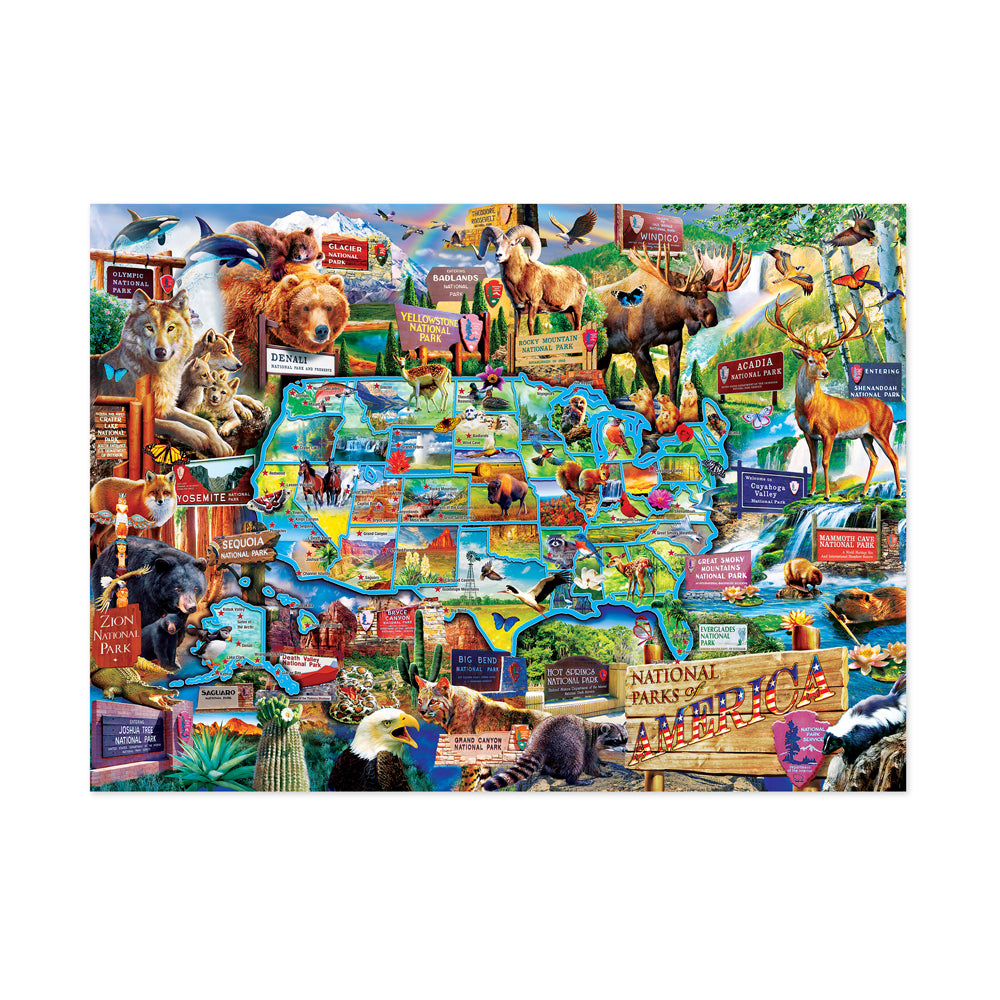 Masterpieces Puzzles National Parks of America Map Jigsaw Puzzle - 1000 pc