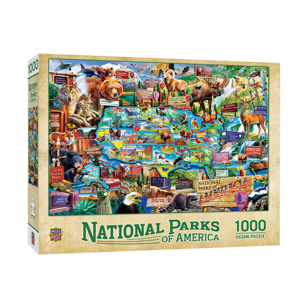 Masterpieces Puzzles National Parks of America Map Jigsaw Puzzle - 1000 pc