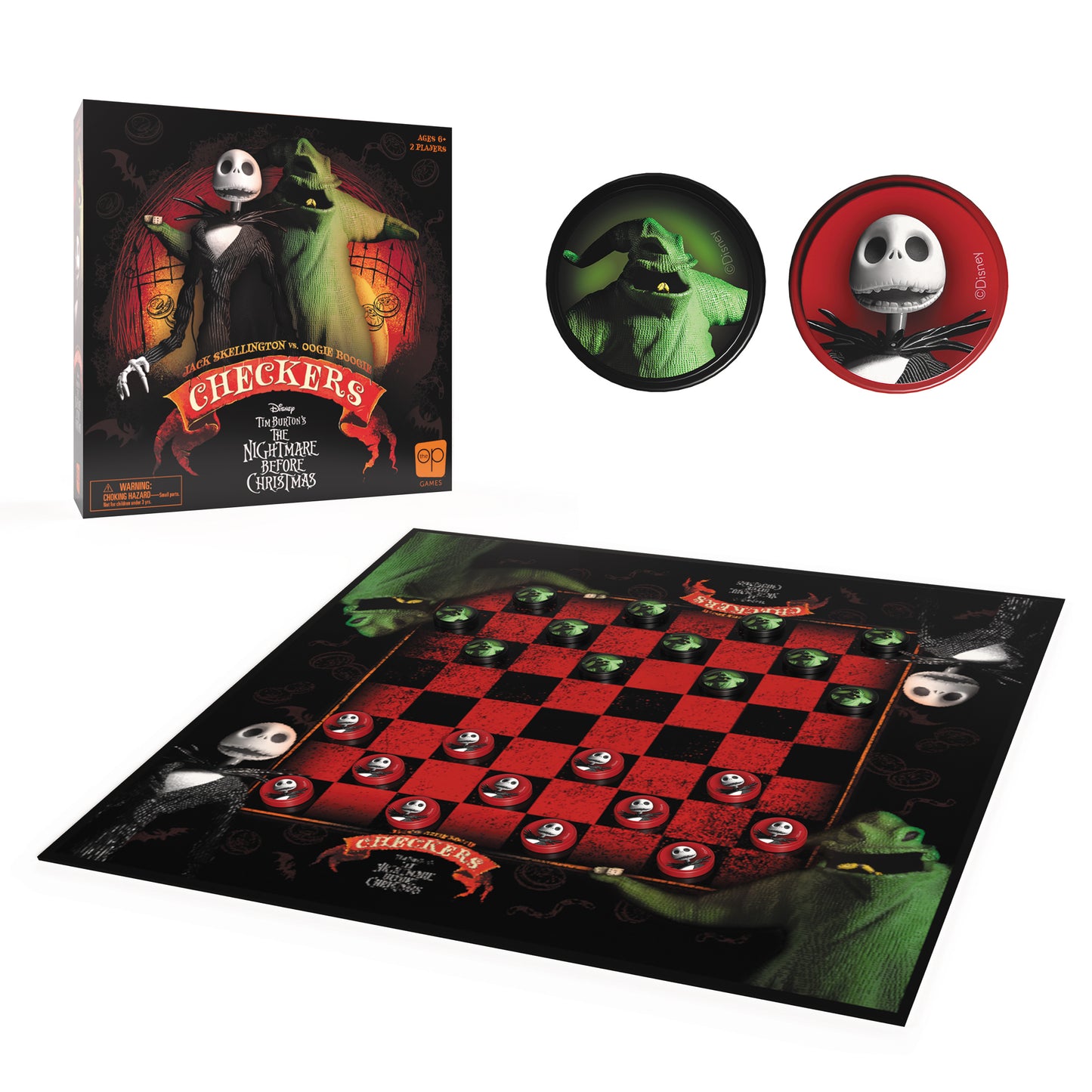 Disney Tim Burton's The Nightmare Before Christmas Checkers Game by USAopoly