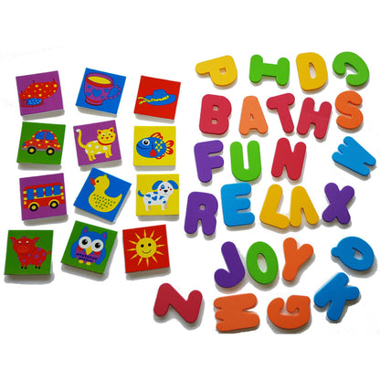 Buddy & Barney: Alphabet Bath Time Stickers - 38 Reusable Foam Stickers