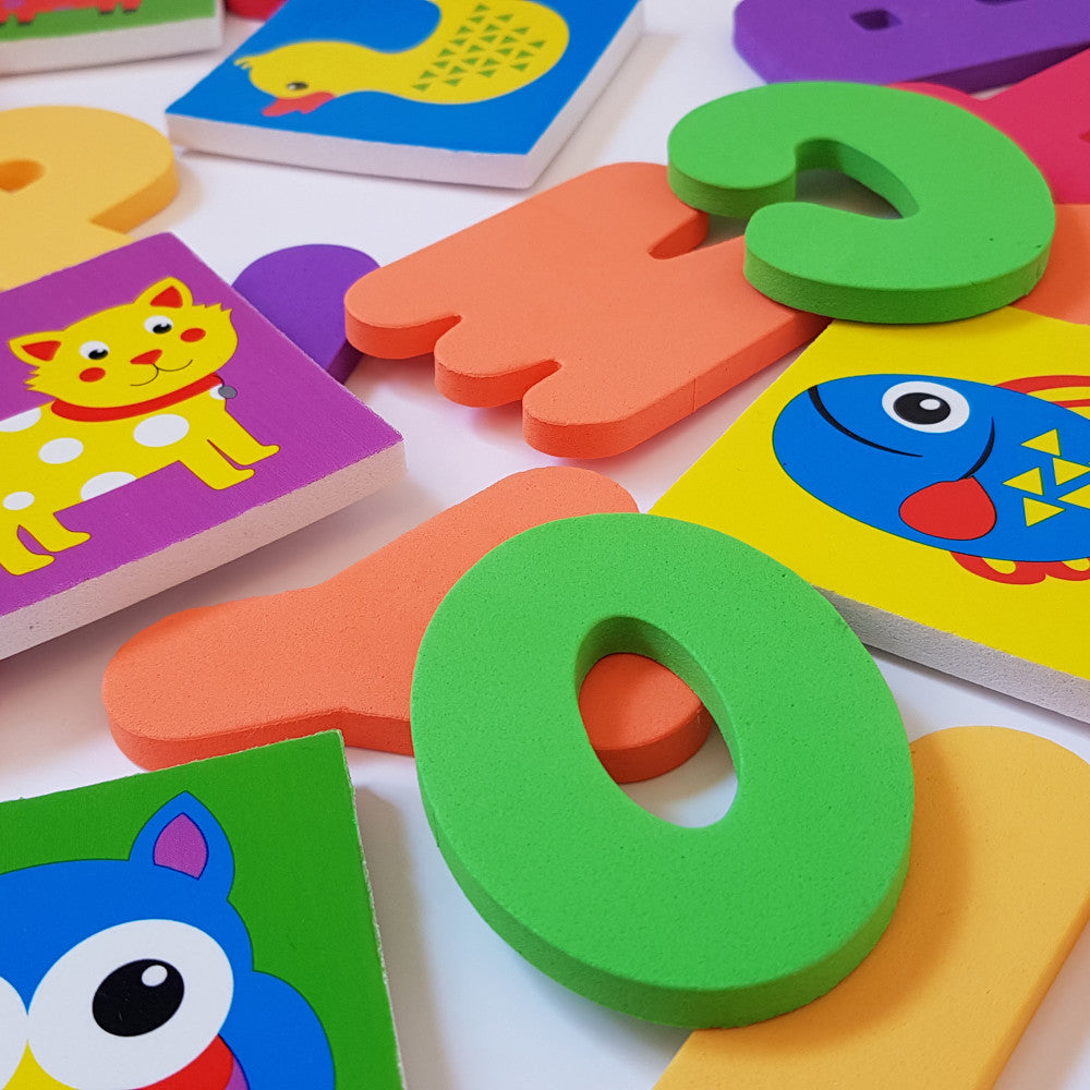 Buddy & Barney: Alphabet Bath Time Stickers - 38 Reusable Foam Stickers