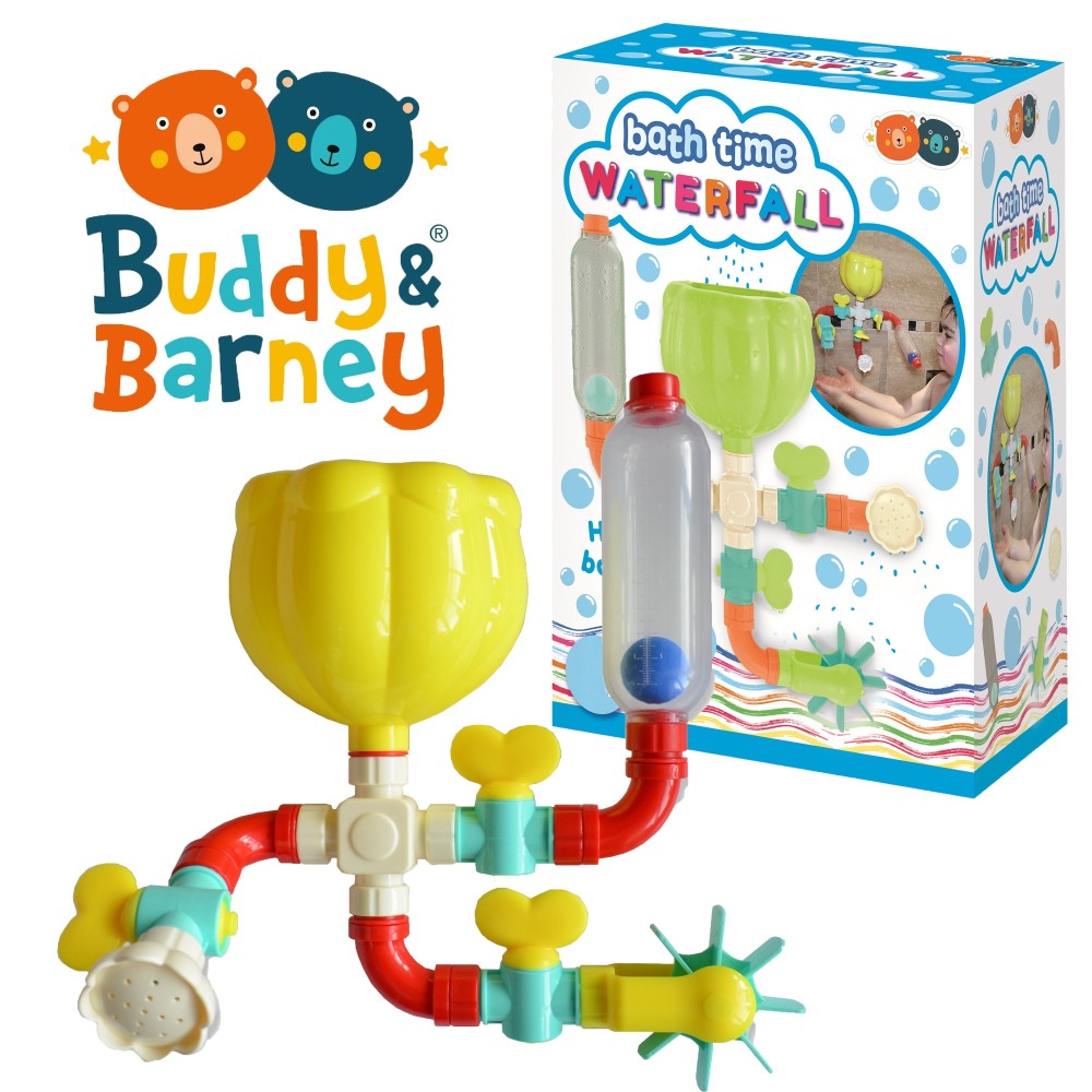 Buddy & Barney: Bath Time Waterfall - 16pc Water Works Pipes