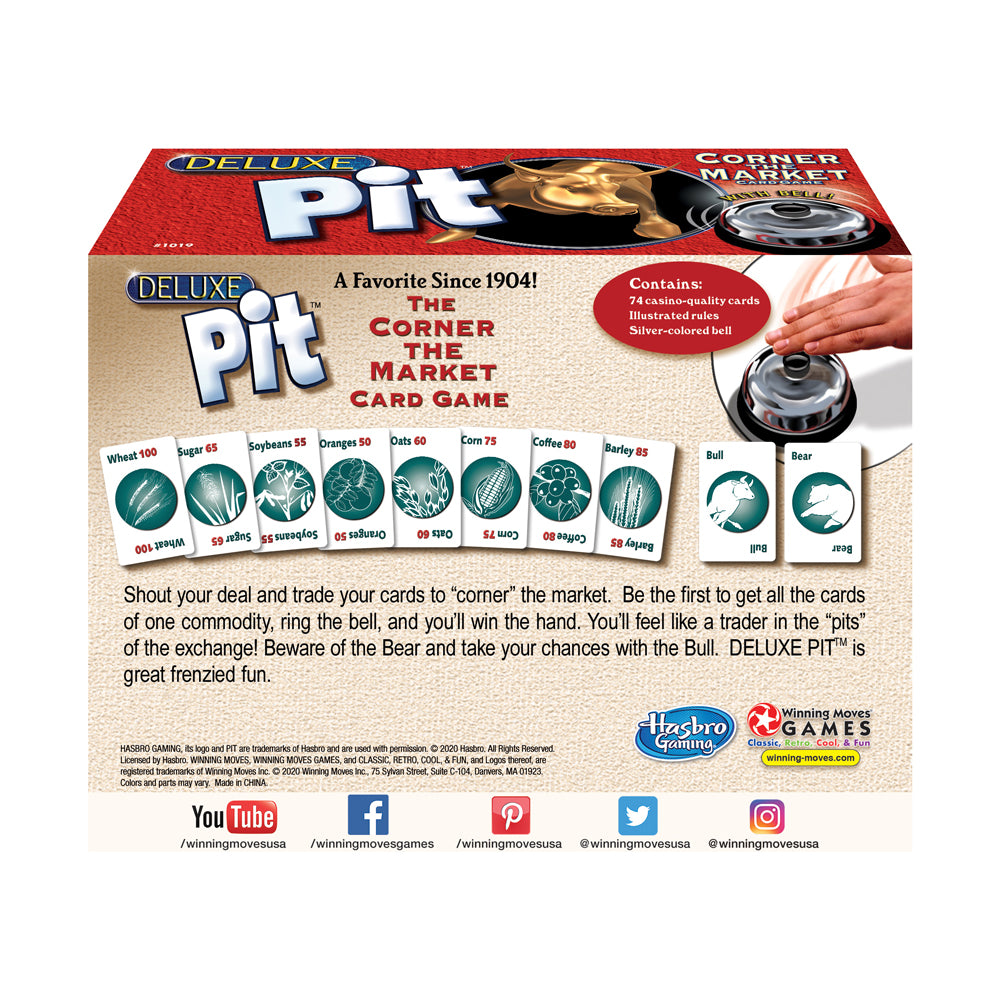 Deluxe Pit Card Game with Silver-Toned Bell by Winning Moves