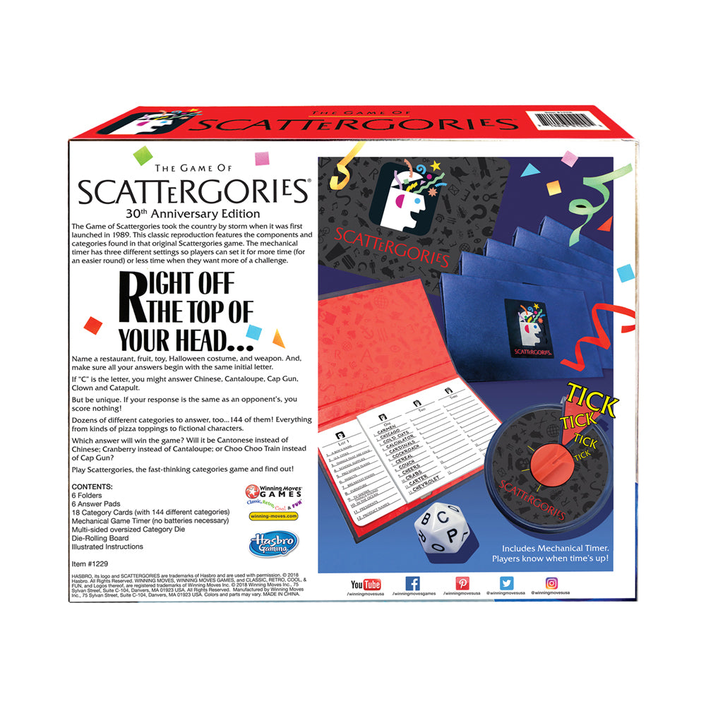 Scattergories 30th Anniversary Edition Strategy Board Game